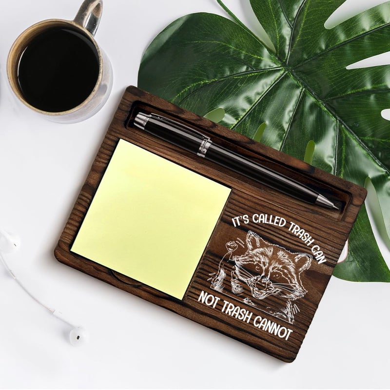 YGBF Funny Gag Gifts for Coworkers Colleagues Employees, Humor It's Called Trash Can Not Trash Cannot Raccoon Sticky Note Holder Office Decor - Image 5